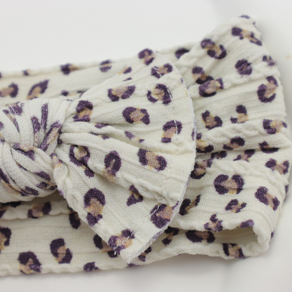 5 ピース/ロットケーブルニット弓ベビーヘッドバンド弾性ナイロン女の赤ちゃんヘッドバンド子供のためのターバン新生児キッズヘアアクセサリー