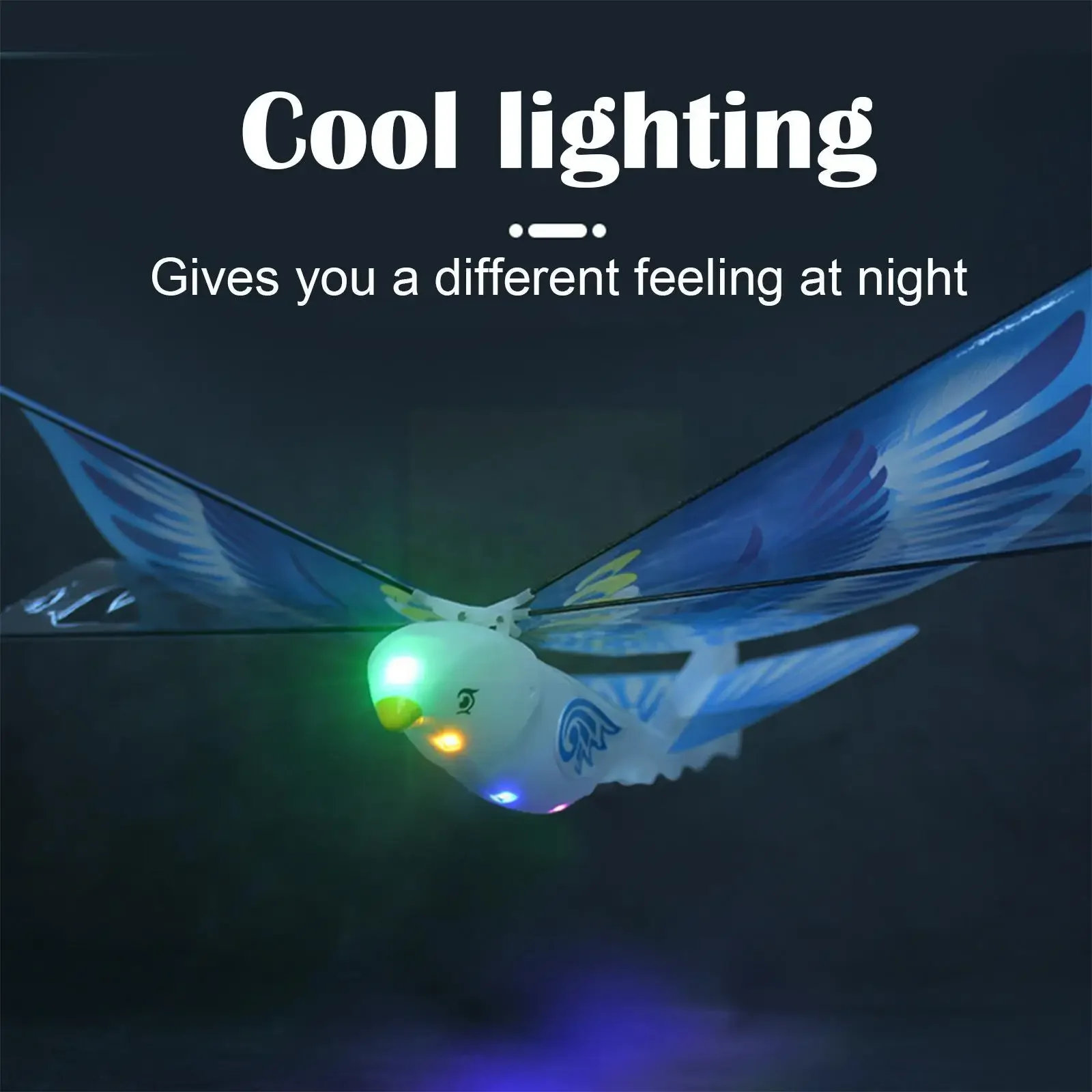 Brinquedos voadores light-up para crianças, pássaros voadores, luz LED, brinquedos elétricos, ao ar livre, jogando, pairando, pássaros do céu, novidade