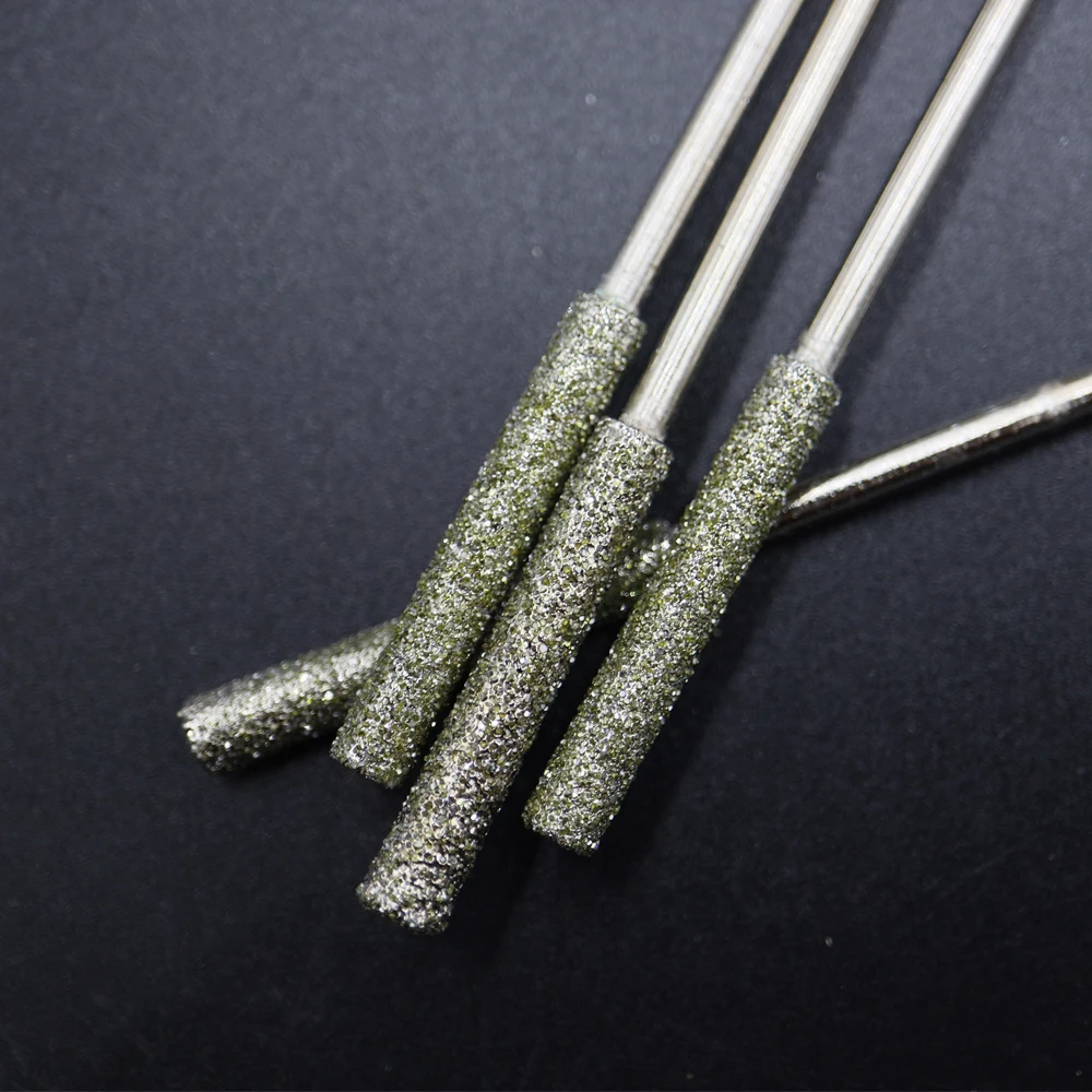5 ชิ้น 46 #   Shank 4 มม.5 มม.บด Burr 80 มม.-ยาวบด Bits หินโลหะ Peeling Point เพชร Burr ตัด Bits