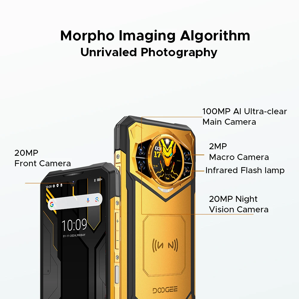 DOOGEE S200 X 5G 12GB 512GB Rugged Phone MTK Dimensity 7050 10100mAh 33W battery 6.72” FHD+120Hz IPS screen