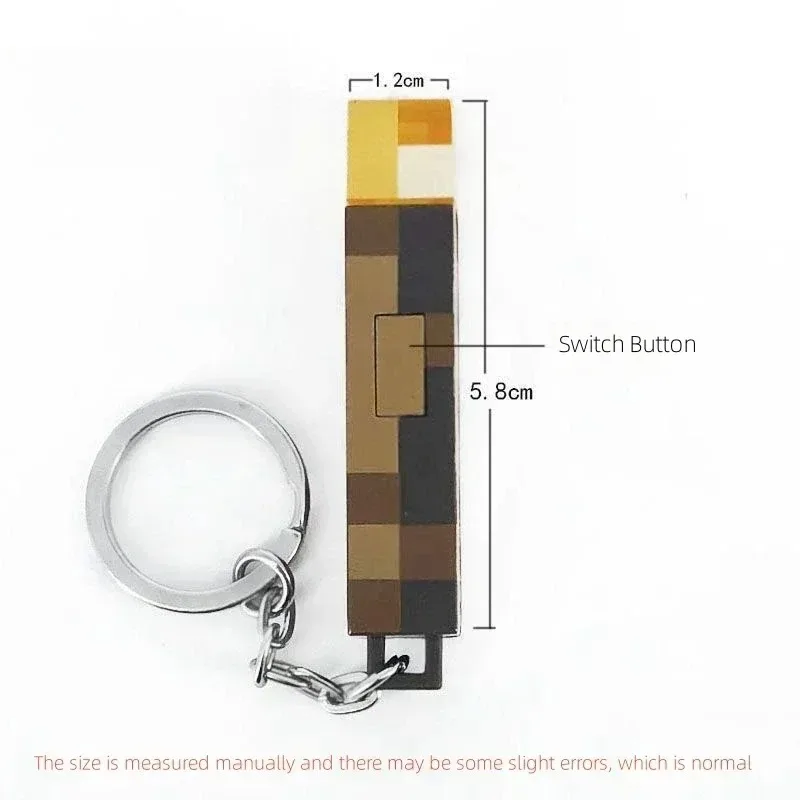 Mini linterna de juego MC, luz LED, linterna recargable por USB, llavero, mochila, colgante, regalos, adorno en miniatura