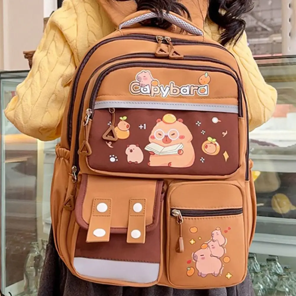 고품질 나일론 Schoolbag Capybara 경량 배낭 부담을 완화 방수 배낭 학교 사무실