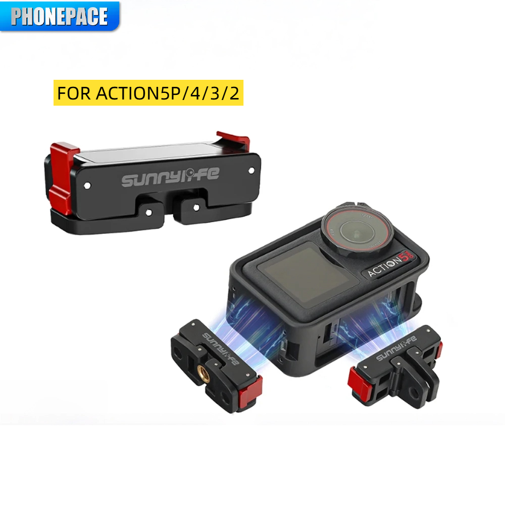 Soporte adaptador magnético para DJI Osmo Action 5 Pro 4 3, Base de montaje plegable de liberación rápida, adaptador para trípode de cámara, accesorios de montaje