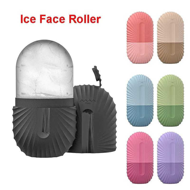 Rodillo Facial de hielo, cubo de hielo, masaje de belleza, molde de hielo de silicona para hinchazón de ojos, rodillo Facial de hielo, reduce los poros