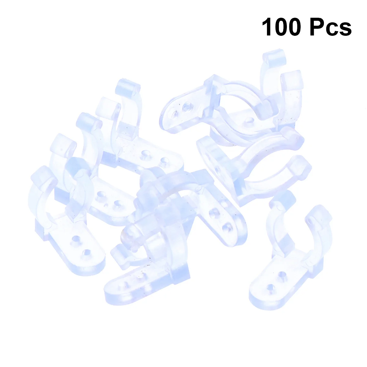100 stuks doorzichtige PVC LED-lichtslangclips duurzame montageclips voor buiten, binnen, LED-lichtslang, hangende kabelorganizer