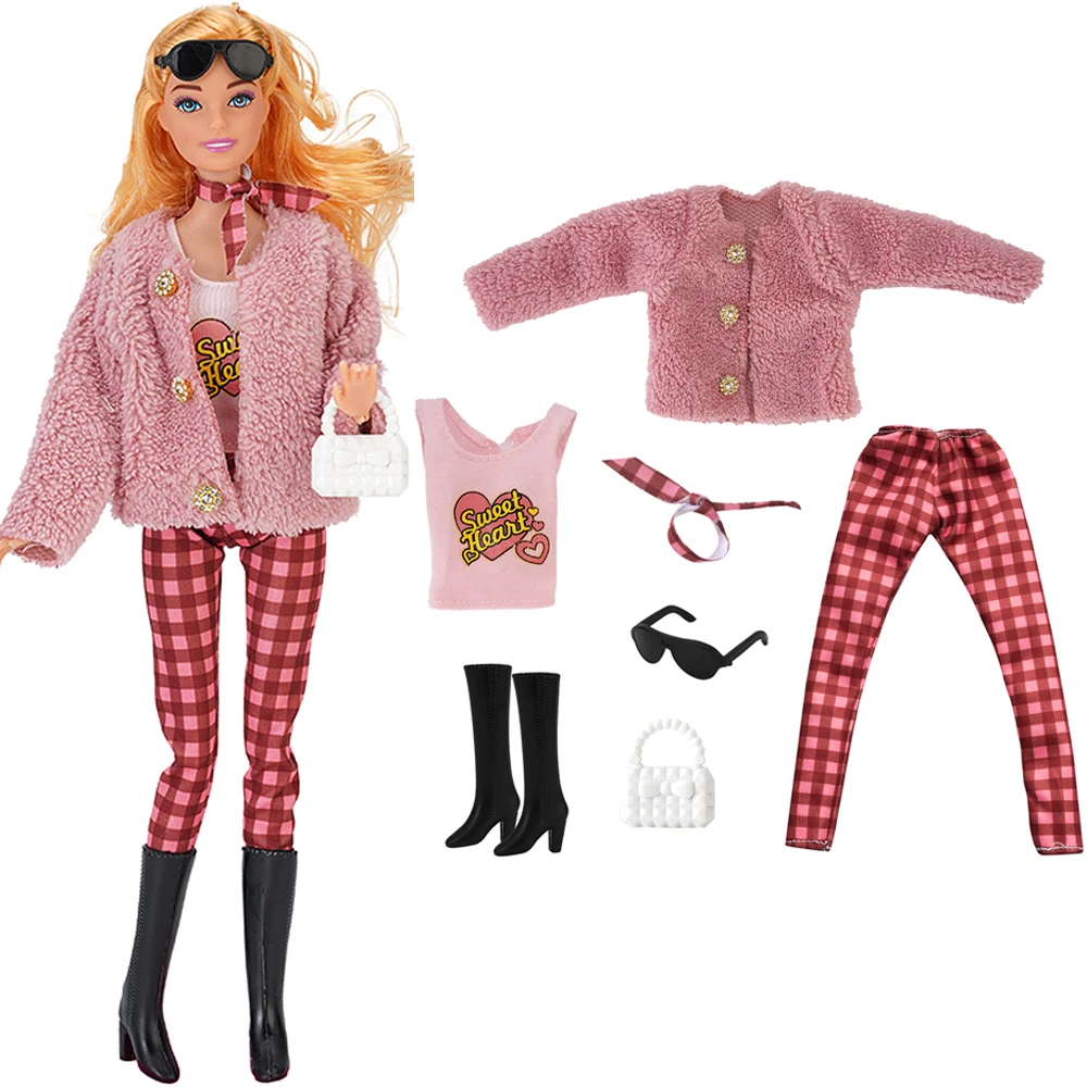 11,5 Zoll Puppe Rosa Kleidung Set Für 1/6 Puppe Kleidung Puppe Zubehör Mode Mantel Hosen Für 11,8 Zoll Puppe Kleid JJ