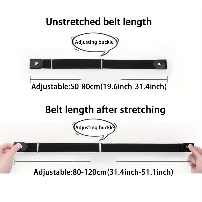Eenvoudige modieuze dames geen gesp stretch elastische tailleriem heren geweven onzichtbare luie riem in lengte verstelbaar, voor jeans, jurk