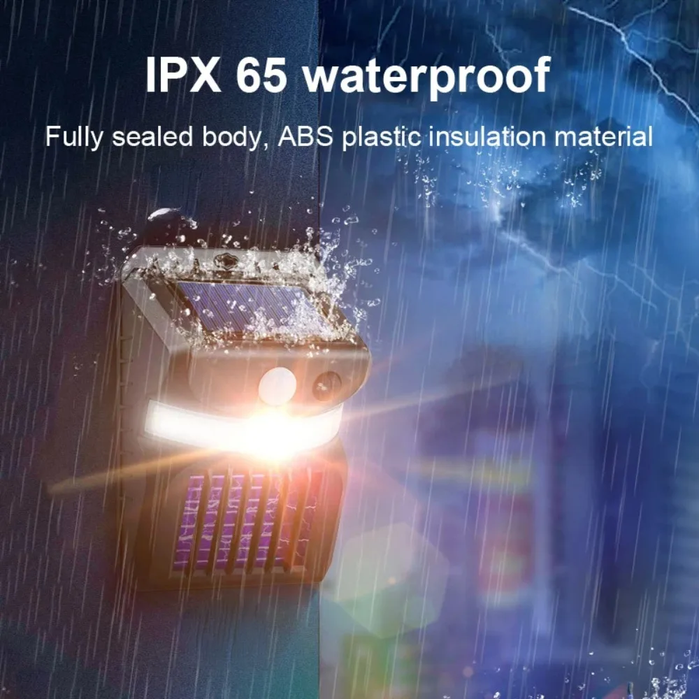 Lâmpada solar repelente de mosquitos LED com sensor infravermelho, luz de jardim externa à prova d'água, lâmpada decorativa automática do anoitecer ao amanhecer