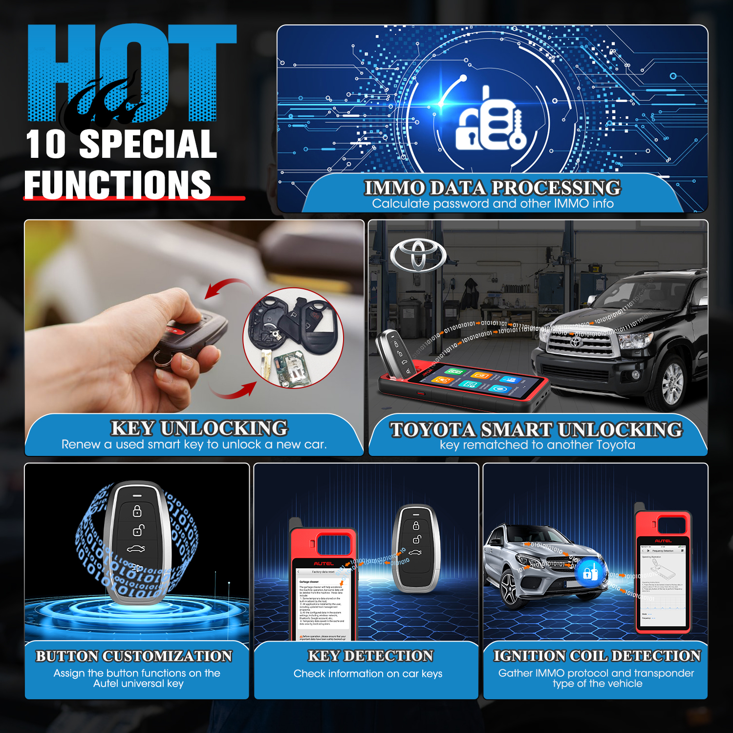 Autel maxiim km100 km100x ferramenta chave carro immo kit gerador chave universal suporte todas as chaves perdidas, excluir programador chave, adicionar chave