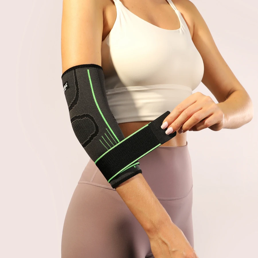 Manga de brazo de soporte de codo elástica transpirable para bádminton de baloncesto, 1 pieza