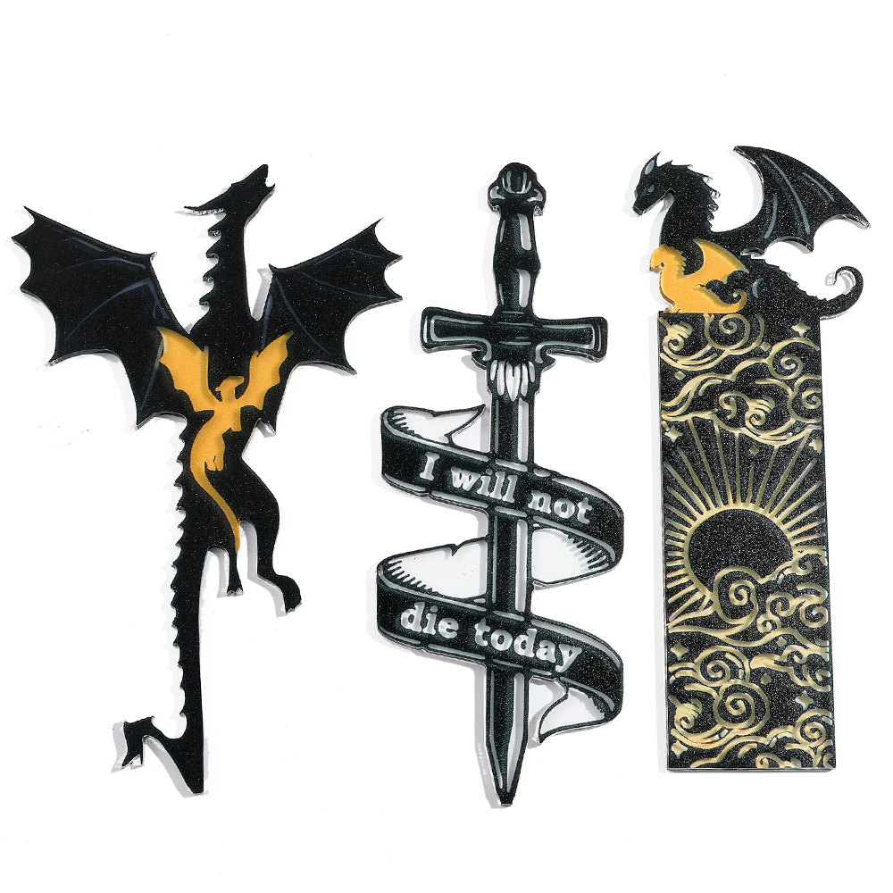 อะนิเมะ Black Dragon บุ๊คมาร์คคอลเลกชันของขวัญสําหรับคนรักหนังสืออะคริลิค Book Mark สําหรับผู้ชายผู้หญิงครูเพื่อนเด็ก Marker อ่าน