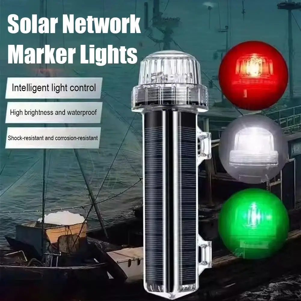 Solar Ozean Signal Licht Navigation Signal Licht Wasserdichte Flash LED Nacht Warnlicht Yacht Und Fischerboot Zubehör