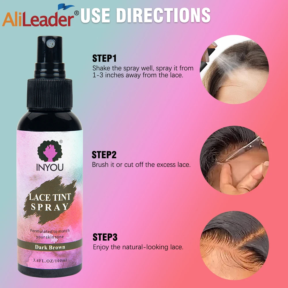 Waterproof Lace Tint Melting Mousse Spray Concealer For Lace Closure Front Wigs Toupees Edge Control Lace Tint Spray Melt Form