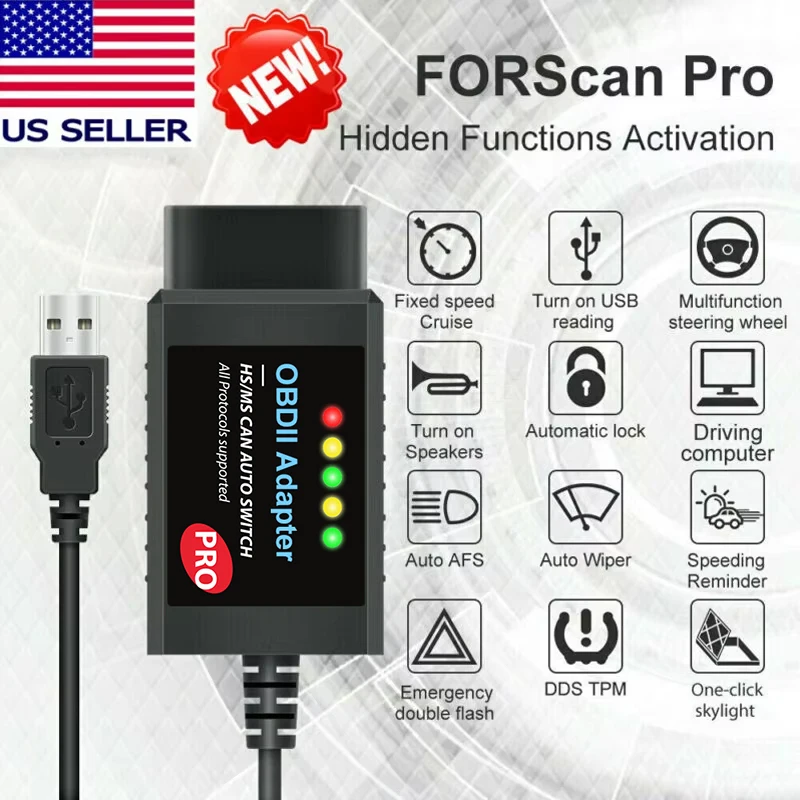 FORScan Pro ELM327 V1.5 Voor Ford Codering Auto Diagnostic Tool HS/MS KAN Auto Schakelaar USB OBD2 Scanner Adapter