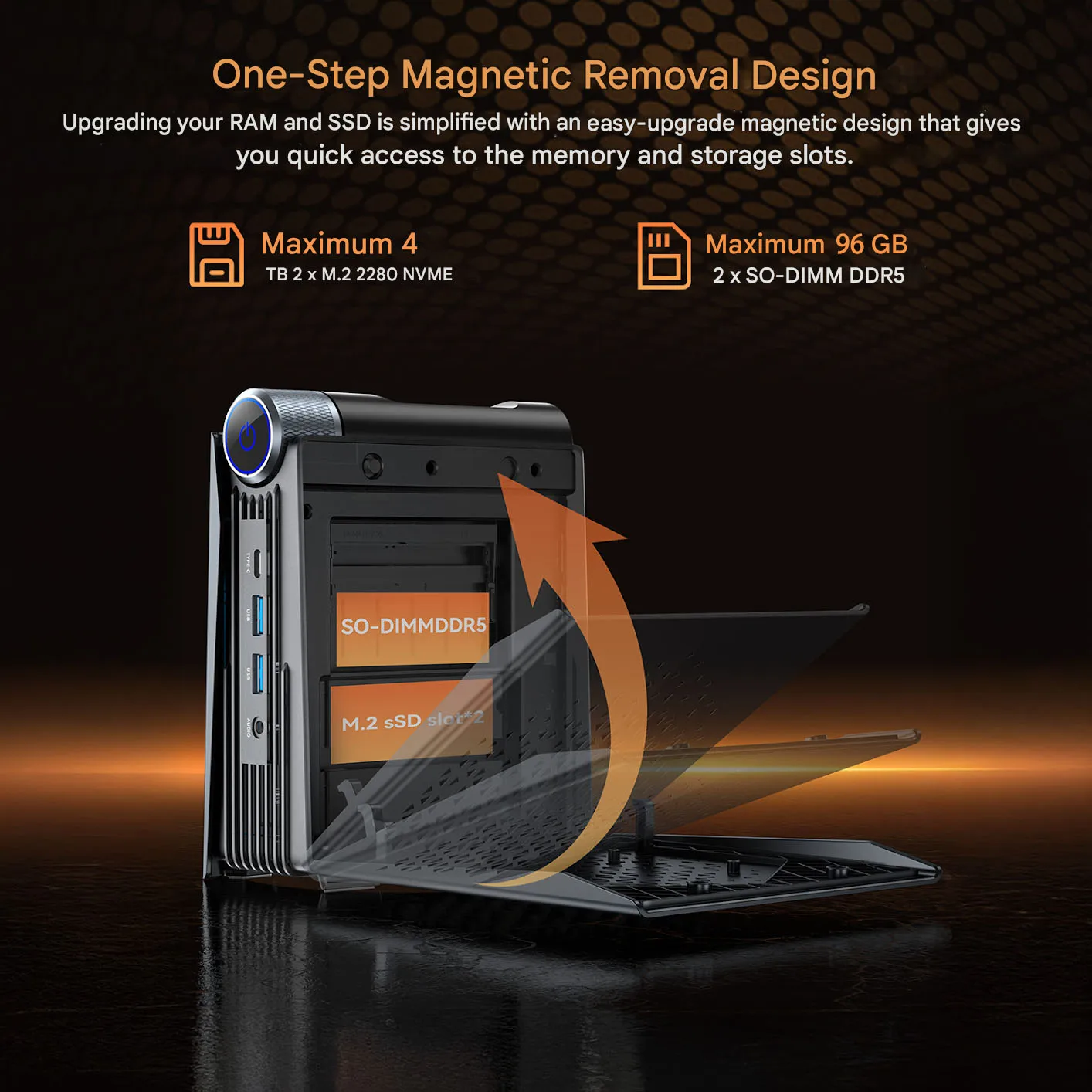 ACEMAGIC MINI PC AMD Ryzen 7 8745HS 32 GB RAM 1 TB SSD Windows 11 Pro MINI Computer Wifi6 BT5.2 mit RGB-Licht 4K Dreifach-Display