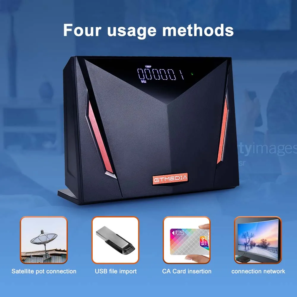 Receptor de satélite GTMEDIA V8 UHD 4K Ultra HD DVB-S/S2/S2X + T/T2 + ISDB-T + cabo (J83.A/C) + ATSC-C (J83.B) com leitor de cartão inteligente caixa de TV