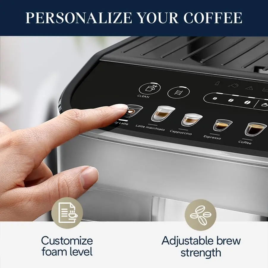 Evo with System, Fully Automatic Machine Bean to Cup Espresso Cappuccino and Iced Coffee Maker, Colored Touch Display