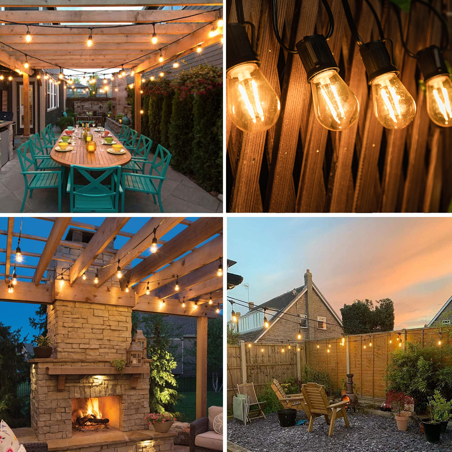 Guirnalda Led de plástico S14 E27 220V guirnalda de luces de la UE inastillable impermeable conectable jardín al aire libre guirnalda decorativa de Año Nuevo