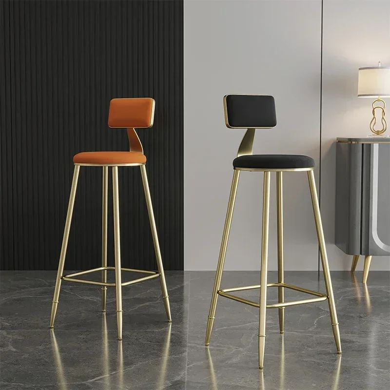 Cadeiras de jantar europeias, banco de bar moderno de metal, luxo, dourado, cozinha, portátil, estilo nórdico, móveis para hotel