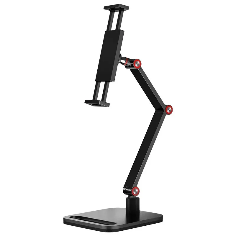 Low Profile Adjustable Height Monitor Holder 360 Rotating Portable Vesa Free Standing Desk Mount Bracket for Tablets up to 30cm
