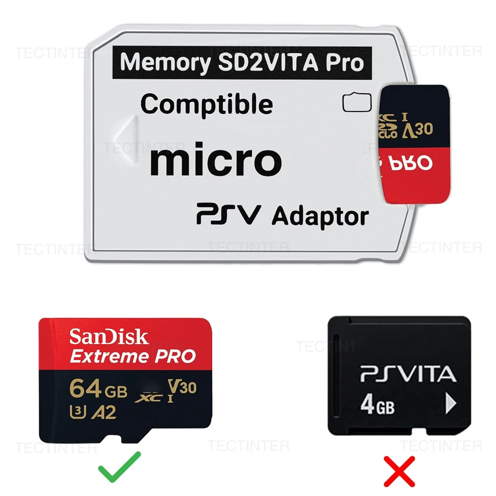 Per PSVita SD2VITA 6.0 Micro Adattatore Della Scheda di Memoria Per PS Vita 1000 2000 Henkaku 3.65 Sistema SD Slot Per Scheda di Gioco Convertitore