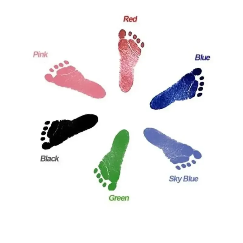 Cuidados com o bebê não-tóxico handprint pegada kit de impressão lembranças do bebê recém-nascido pegada almofada de tinta para presentes do bebê recém-nascido