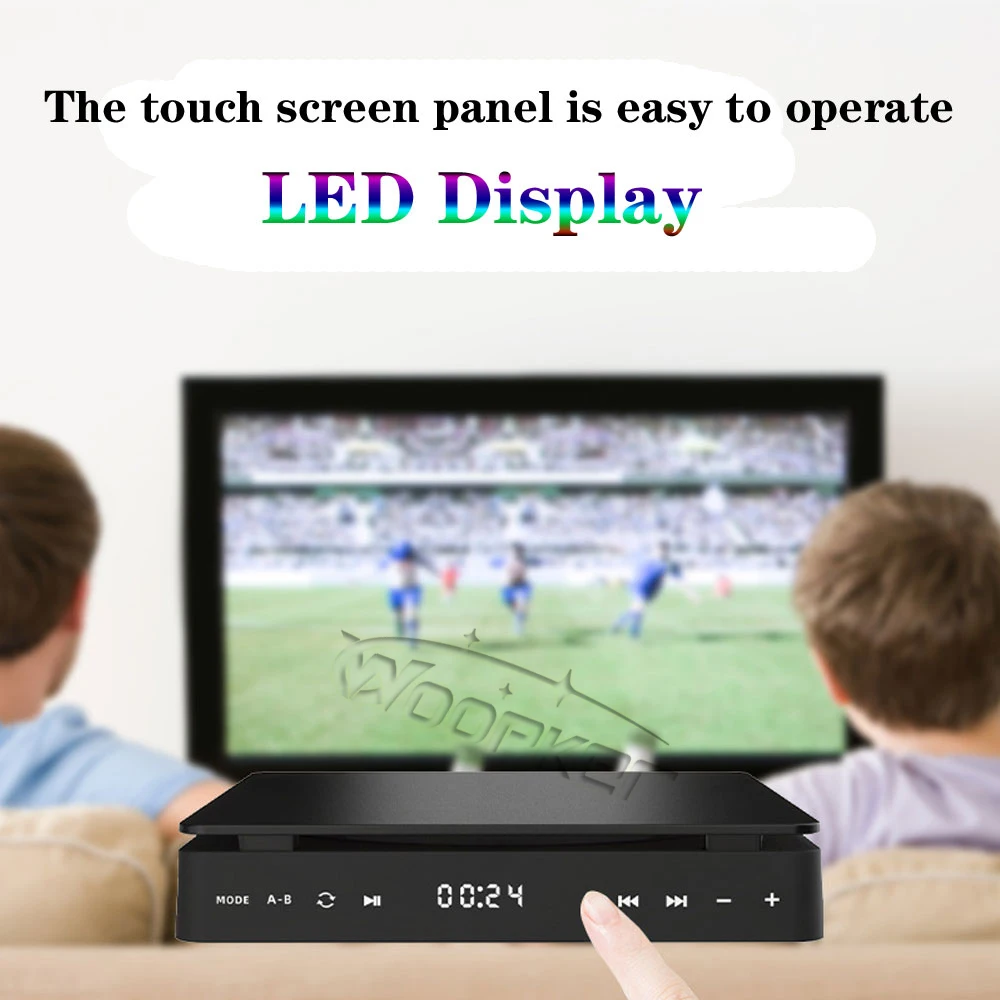 Woopker DVD Player HD Player HDMI AV Connection With USB input Headphone Output  touch LED Screen HD 1080P Type-C 5V / 2A