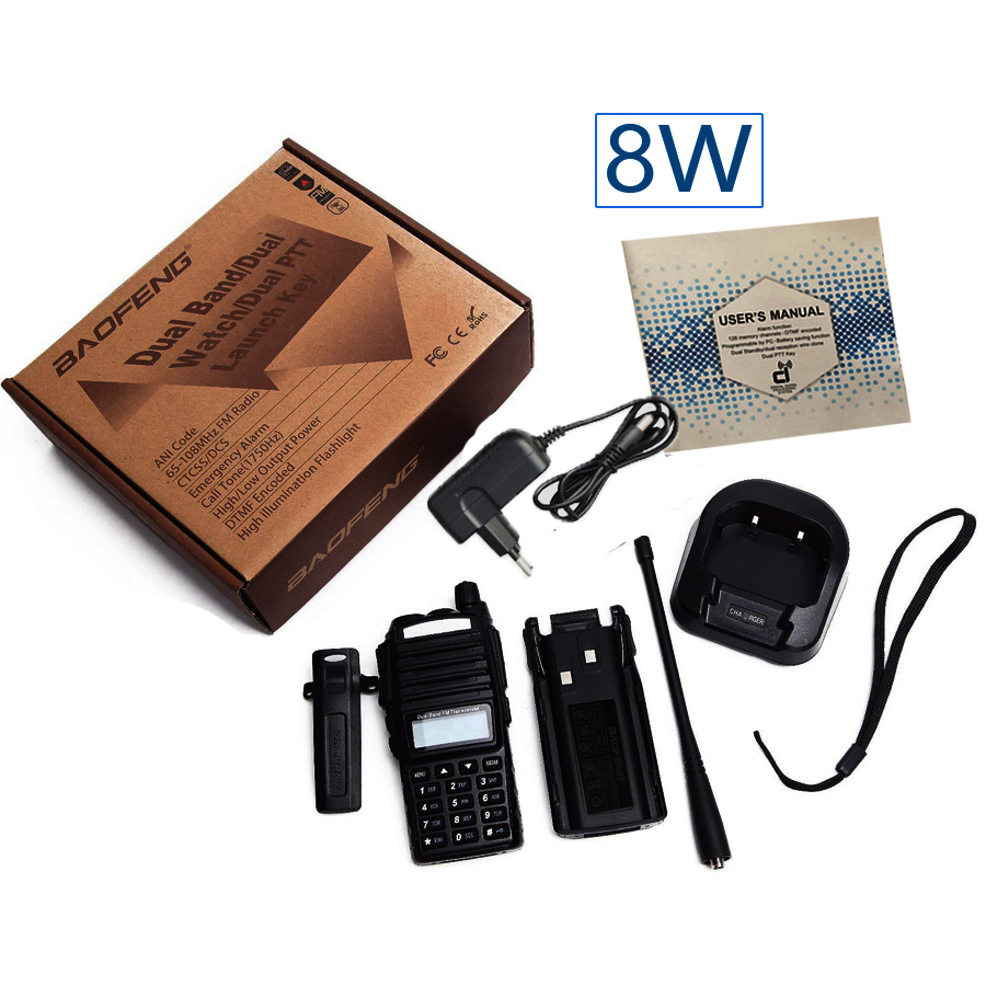Professionele Walkie Talkie UV82 FM Baofeng UV 82 8 W Ham Radiostation VHF UHF Transceiver Jacht Radio Amateur Comunicador
