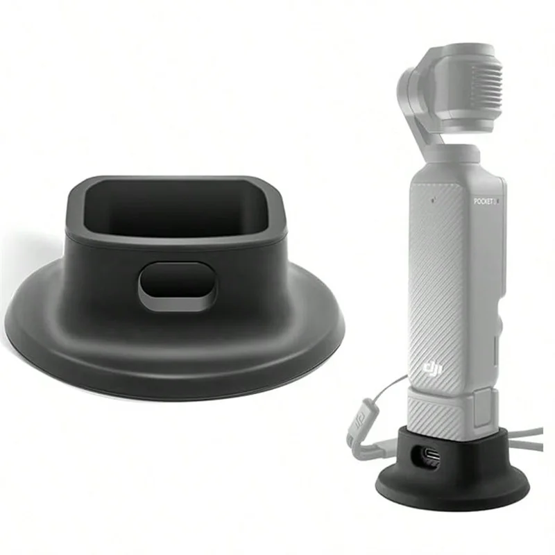 Base de soporte de cámara para DJI Osmo Pocket 3, soporte de escritorio estable antideslizante, apertura de carga reservada con base de silicona