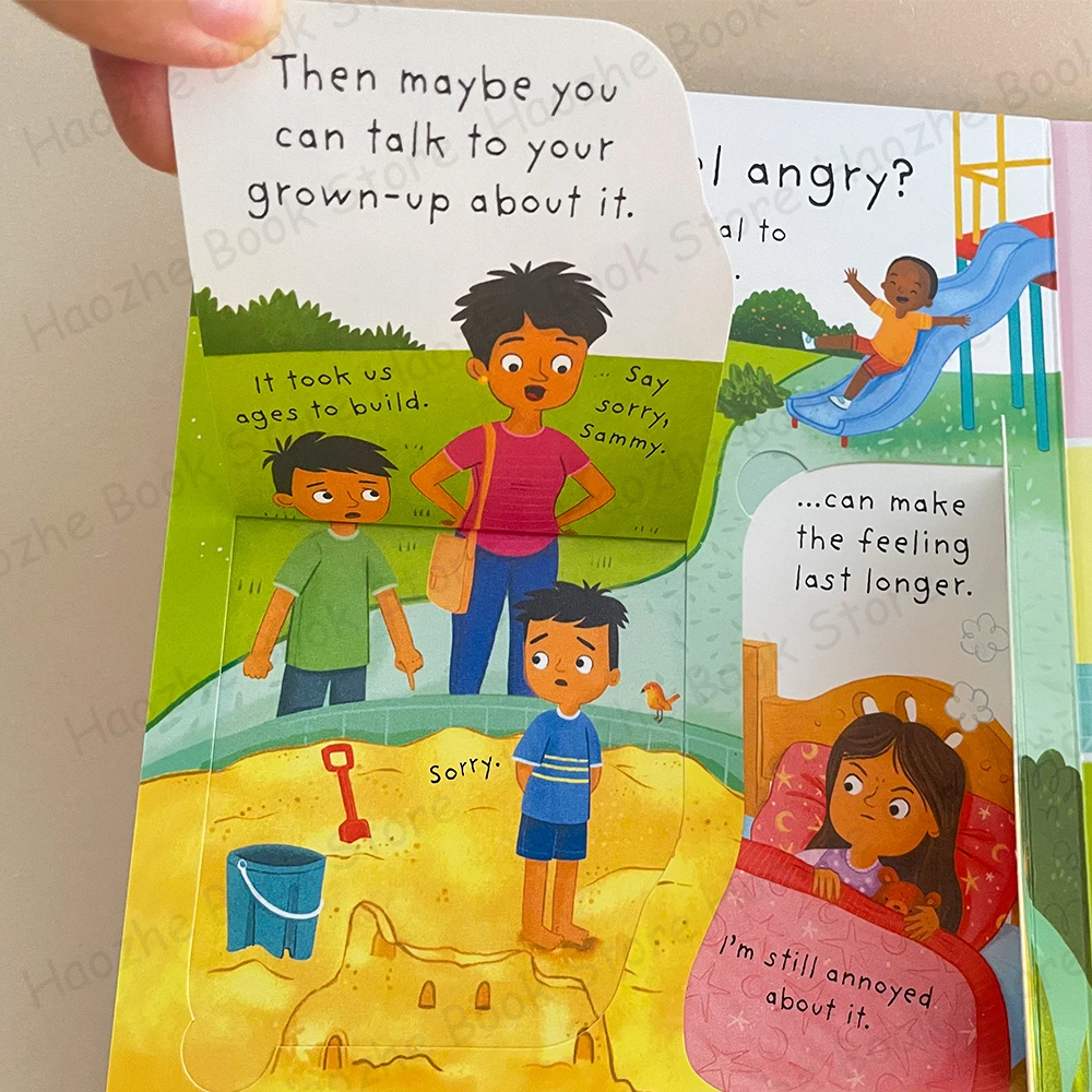 最初の質問と回答: なぜ私は怒っているのでしょうか? Usborne リフト ザ フラップ 子供用アクティビティ 英語ブック キッズ ギフト モンテッソーリ