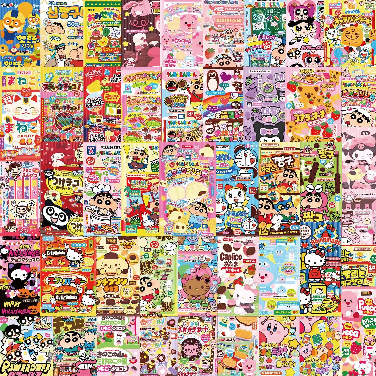 50 pezzi di etichette per cartoni animati Kawaii adesivi sigillanti estetica decorativa cancelleria laptop Sanrio decalcomanie collezione anime adesivo regalo