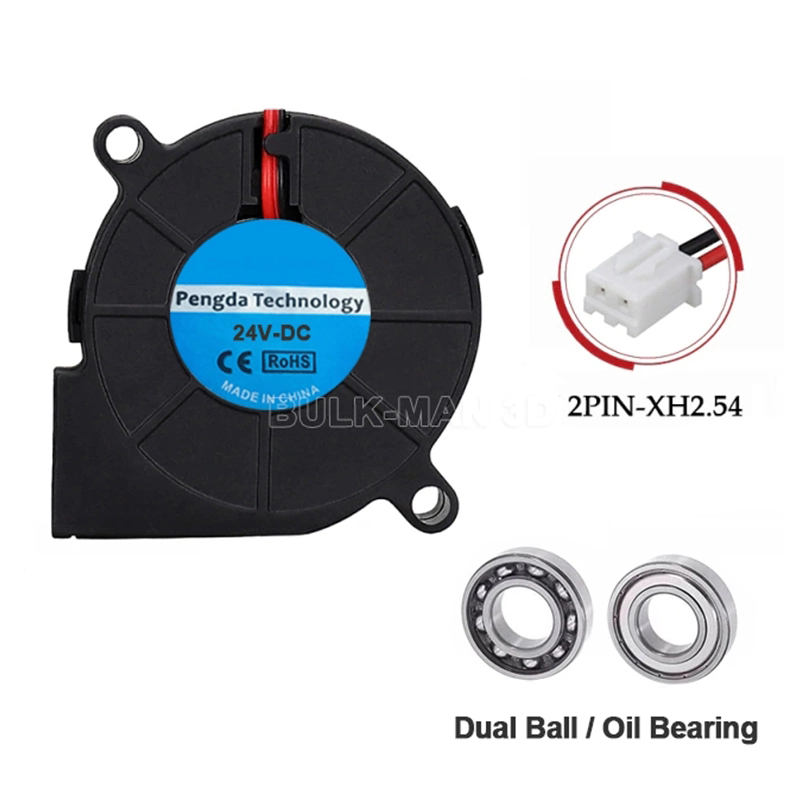 DC 12V 24V 50x50x15mm Óleo/Duplo Rolamento de Esferas Turbina 5015 Ventilador de Refrigeração para Peças de Impressora 3D
