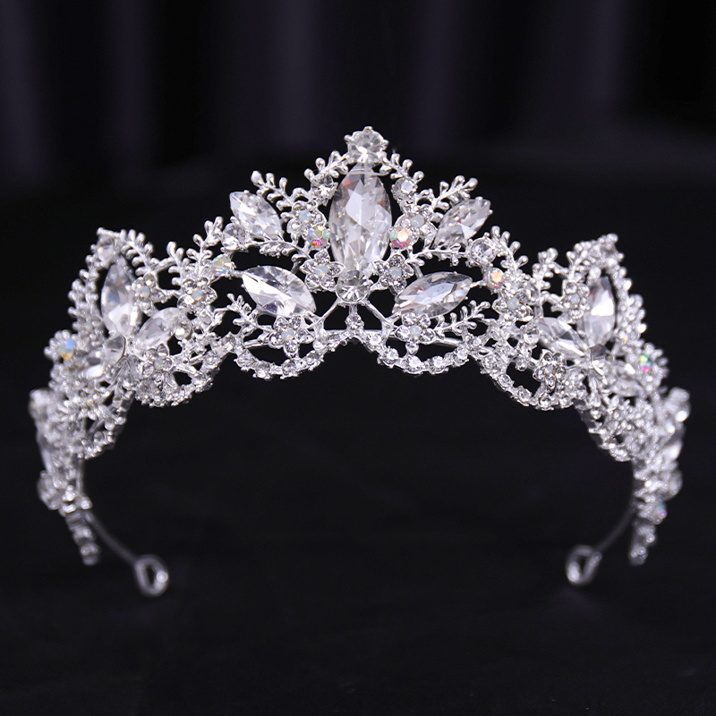 Braut Hochzeit Haarschmuck Silber Kristall Haarkrone Legierung Diamant Krone Damenmode High-End atmosphärischer Kopfschmuck