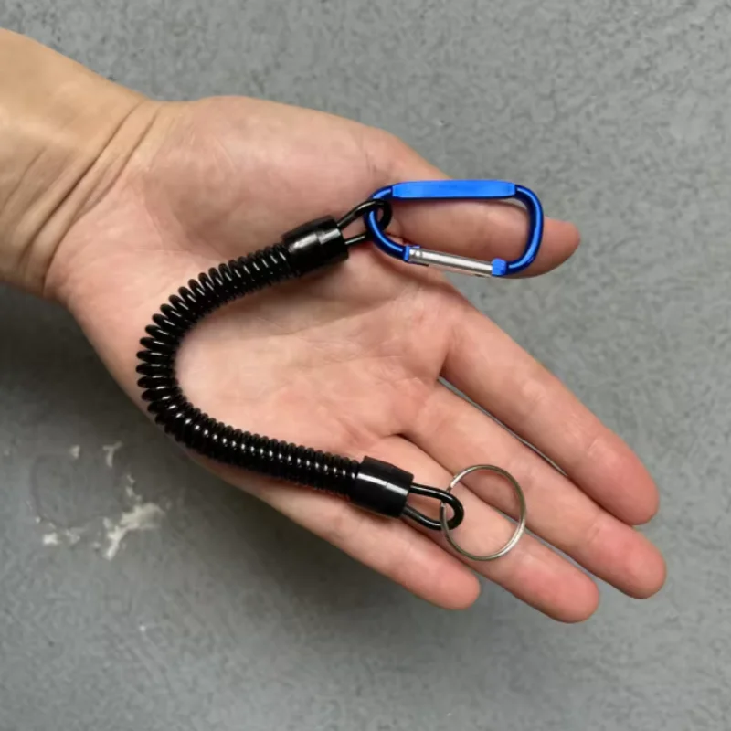 Tattico retrattile primavera corda elastica attrezzatura di sicurezza strumento escursionismo campeggio anti-smarrimento portachiavi telefono cordini da pesca all'aperto