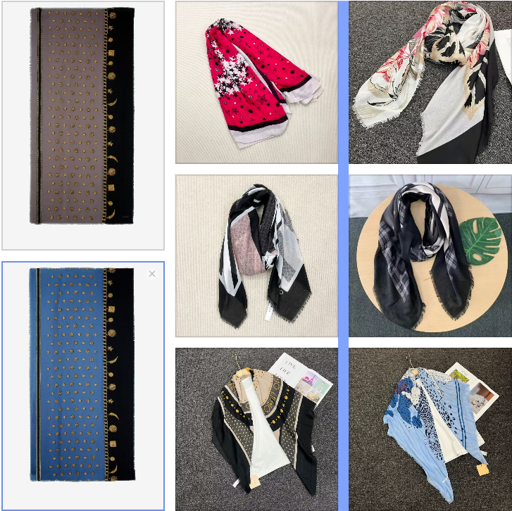Nuevos chales y bufandas de regalo impresos decorativos, modernos y versátiles, de pedidos originales para el comercio exterior.