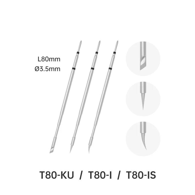 T80 T80P Tip Soldering Iron Tip T12 Soldering Station Tip Kits C245 Lead Free Heating Core Welding Tools T80-I KU K IS Tip