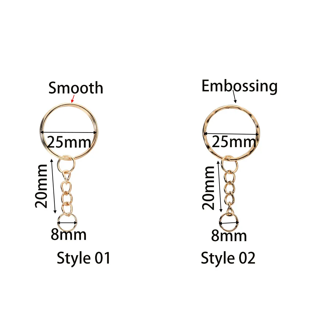 50 개/몫 열쇠 고리 열쇠 고리 키 체인 펜 던 트에 대 한 점프 반지와 라운드 분할 Keyfob 열쇠 고리 DIY 쥬얼리 액세서리 만들기