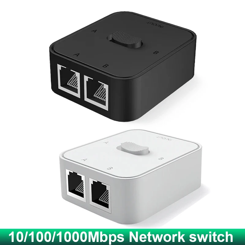 2 Port Gigabit Netzwerk Switch RJ45 Switch Netzwerk Splitter Kabel Extender 1000 Mbit/s Selector Power Free 2 Way Adapter Connector