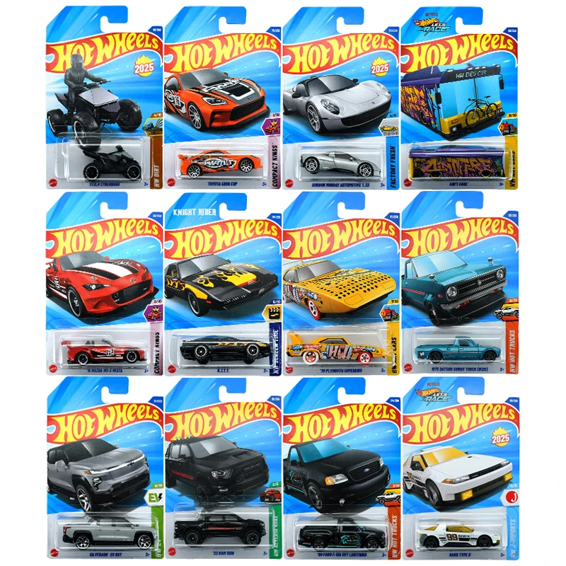 Hot Wheels 2025 Caja D Tesla Cyberquad GMA T.33 Toyota GR86 Copa No lo hace Mazda MX-5 Datsun Sunny 1/64 Modelo de juguete fundido a presión C4982