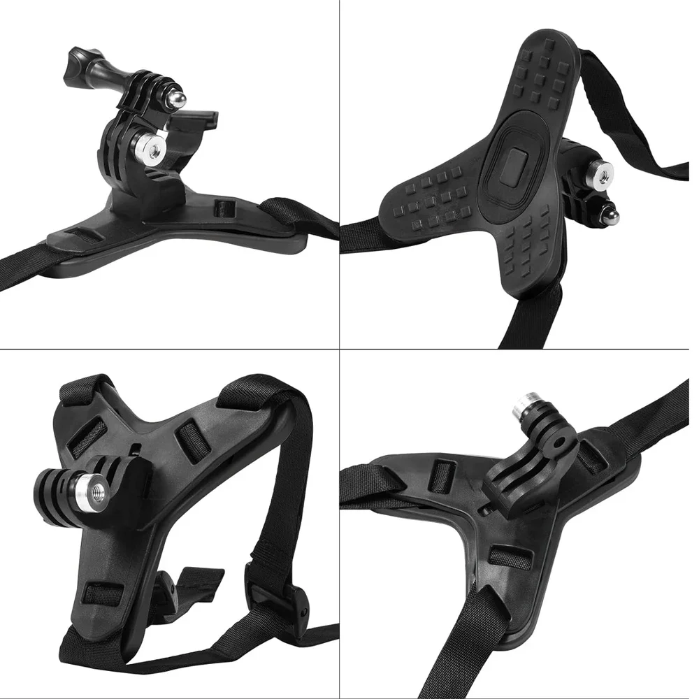 Motorcycle Helmet Chin Strap Mount For GoPro Hero 13 12 11 10 9 8 7 Insta360 X2 X3 X4 SJCAM AKASO DJI Osmo Action 5 4 3 2 Camera