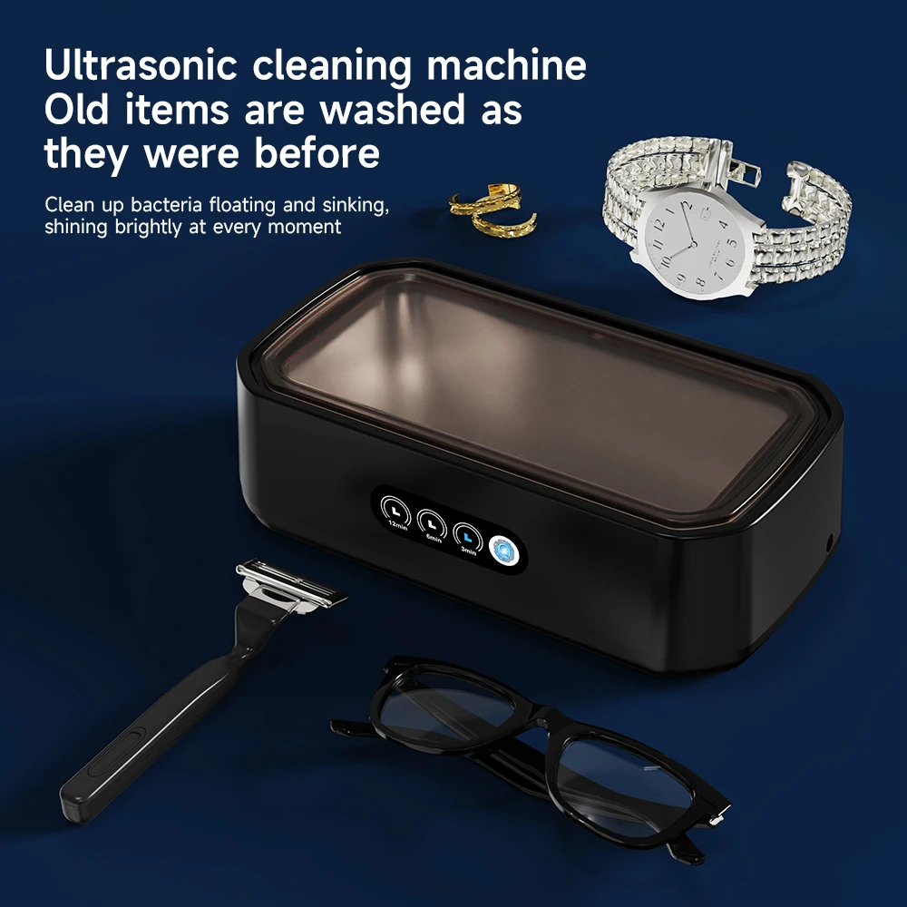 Máquina limpiadora ultrasónica para gafas, 650ml, Mini limpieza por vibración de alta frecuencia para gafas, joyería, chupete para dentadura