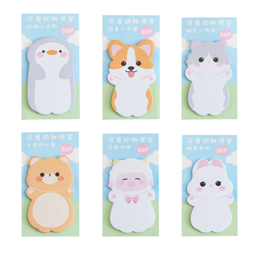 Lytwtw's Lovely Animal Rabbit Bear Dog Sticky Notes Memo Pad Paper School Supplies Planner Stickers Stationery