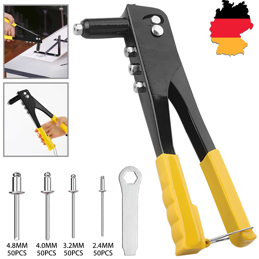 Conjunto de arma rebitador de mão, ferramenta manual, alicate de rebite cego, pistola removível, economia de trabalho, faça você mesmo, ferramenta de porca de rebites