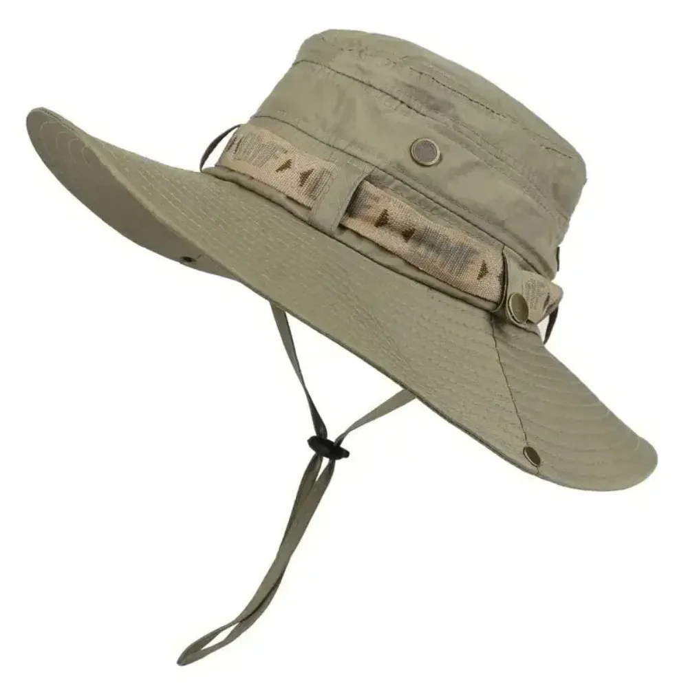 Cappello da pescatore Panama estivo a tesa larga, cappello da sole con protezione UV per esterni. Cappello da pescatore, cappello da spiaggia con protezione solare, caccia ciao
