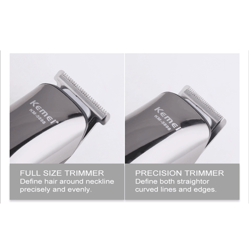 Kemei KM-5898 Hurtowy zestaw do pielęgnacji 11 w 1 do salonu fryzjerskiego, nadający się do prania i akumulatorowego trymer do włosów dla mężczyzn