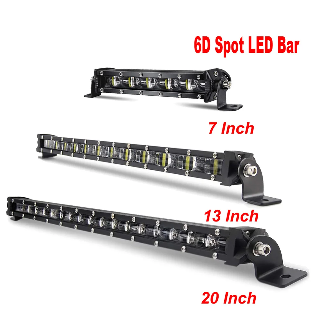 8D 8 "12V 24V projecteur barre lumineuse LED tout-terrain mince Barra LED barre lumineuse de travail pour camion Atv voiture conduite antibrouillard accessoires 4x4