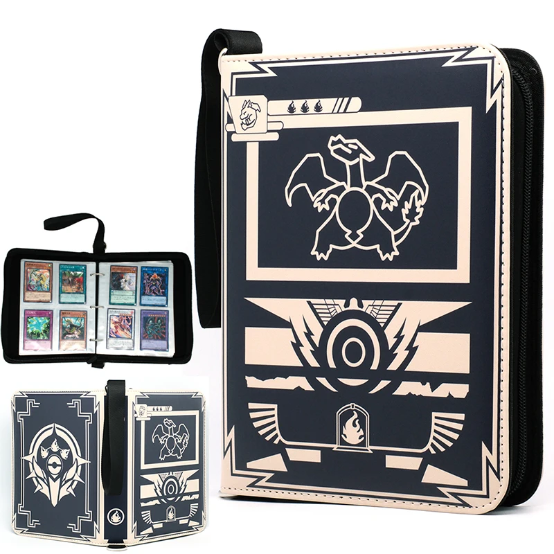 Yugioh TCG GAME Card Binder Yu-Gi-Oh Red-Eyes Black Dragon Держатель для карт Альбом 4-карманный держатель для коллекции карточных игр