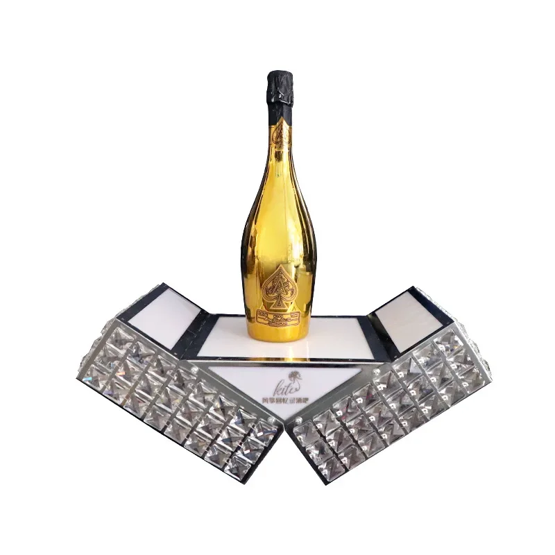 Bar Discoteca Castelo De Metal com Base De Luz LED, Whisky Vinho Champagne Display Carrier, Holder Bottle Presenter, Glorifiers com Laser