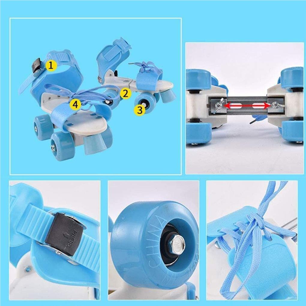 Patins à roulettes pour enfants, chaussures de patinage à 4 roues à Double rangée, taille réglable, patins à roues alignées coulissants pour enfants garçons filles