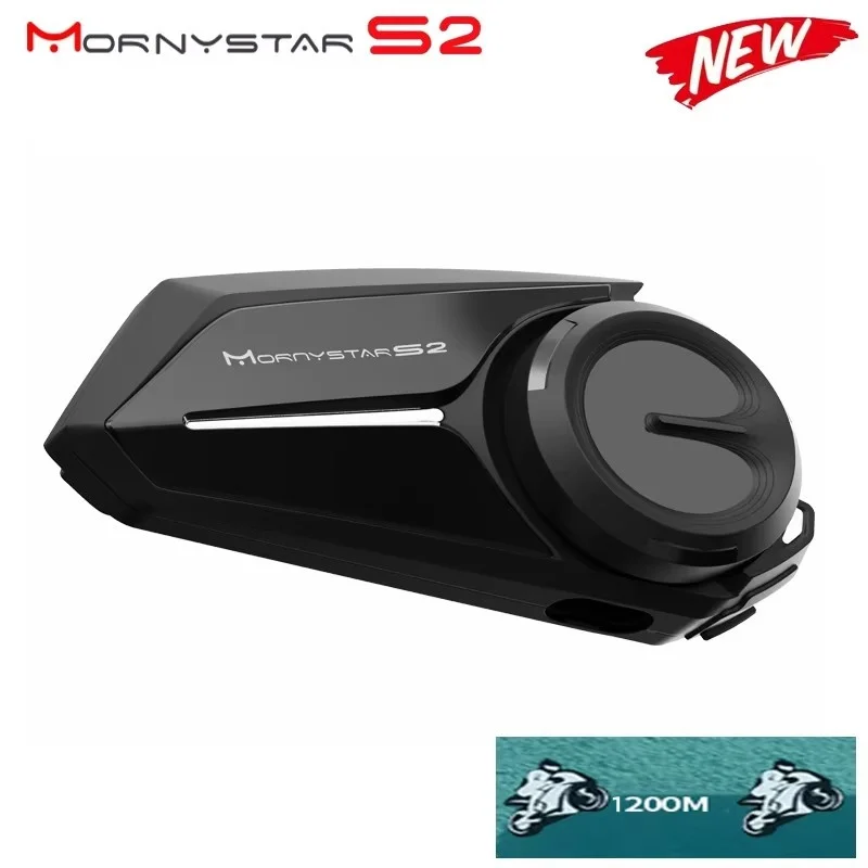 Mornystar S2 ヘルメットヘッドセットオートバイインターホン防水 Bluetooth 5.1 DSP ノイズリダクション 2 ライダー通信 MP3 GPS
